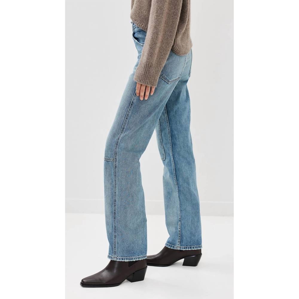 NEW NILI LOTAN welder straight leg jeans in summer wash - Picture 3 of 8